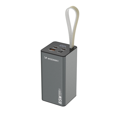 Powerbank Wozinsky K65+ 65W 30000mAh 2x USB-C, 1x USB-A 65W - szary