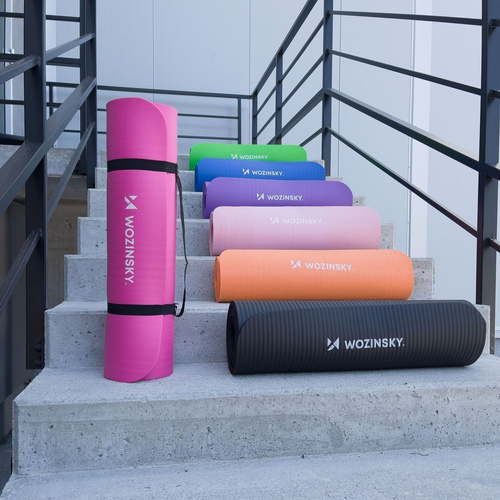 Mata do ćwiczeń Wozinsky NBR 0,9 cm 181x63 cm fitness joga niebieska (WNSP-PINK)