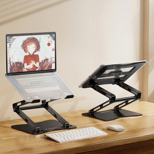 Podstawka pod laptopa Wozinsky WRS-CPY75DSB aluminiowa + Gratis! podstawka do smartfona - czarna