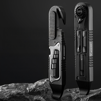 Zestaw kluczy Wozinsky WZK-L2 14w1 narzędzia rowerowe multitool imbusy łyżki do opon - czarny