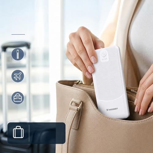 Powerbank Wozinsky Wpower WPBBK-3 10000 mAh 10 W 2x USB-A 2A - biały
