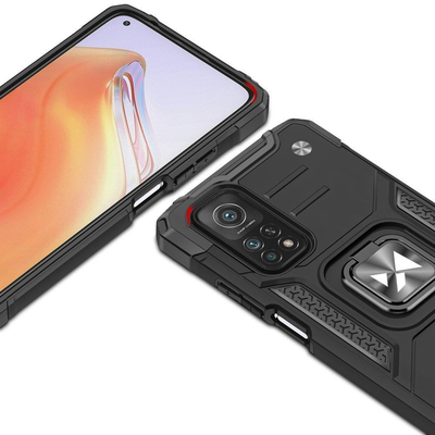 Wozinsky Ring Armor pancerne hybrydowe etui pokrowiec + magnetyczny uchwyt Mi Poco M4 Pro 5G / Redmi Note 11 5G (China) / Redmi Note 11T 5G / Redmi Note 11S 5G czarny