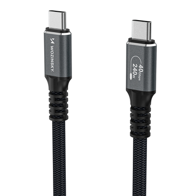 Kabel Wozinsky WPS-UY41S USB-C USB4 40Gb/s 240W 1m 4K - czarny