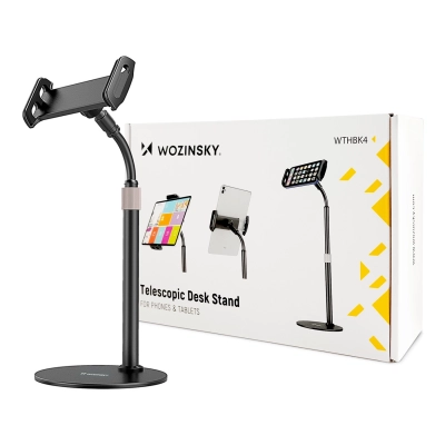 Wozinsky stojak na tablet i telefon na biurko czarny (WTHBK4)