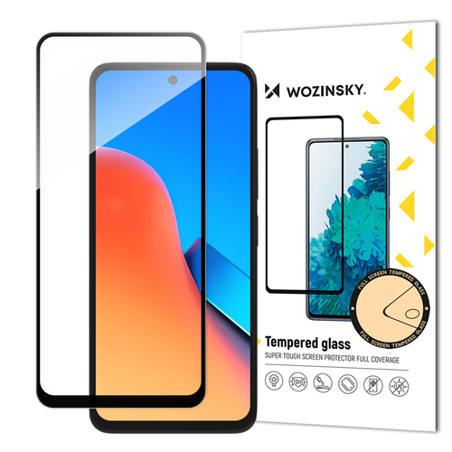 Wytrzymałe szkło hartowane Wozinsky Full Glue na cały ekran z ramką na Xiaomi Redmi 12 - czarne