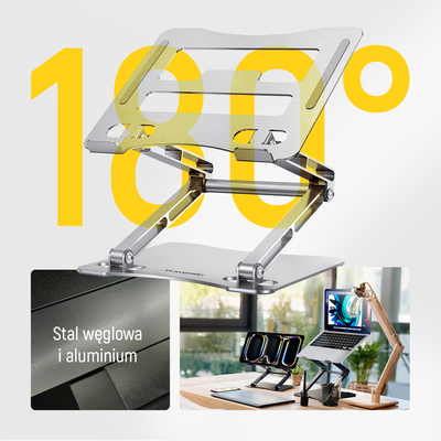 Podstawka pod laptopa, tablet Wozinsky WRS-CPY75DSS aluminiowa + Gratis! podstawka do smartfona - srebrna