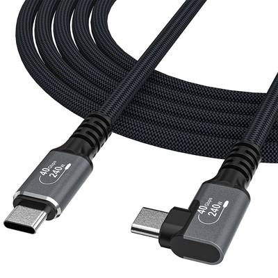Kabel kątowy Wozinsky WPS3-UY41S USB-C USB4 40Gb/s 240W 1m 4K - czarny