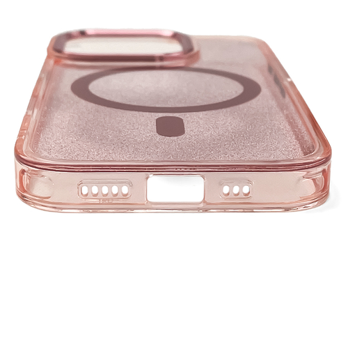 Etui Wozinsky Glitter Case z Mag Safe na Samsung Galaxy S24 FE - różowe z brokatem