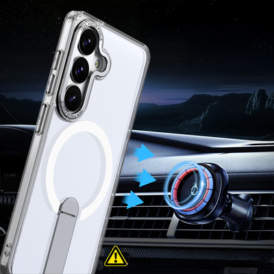 Etui Hybrid Armor X na Samsung Galaxy S26 z podstawką kompatybilne z MagSafe - przezroczyste