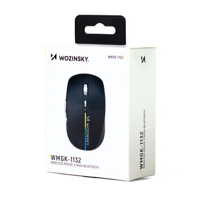 Mysz bezprzewodowa Wozinsky WMGK-1132 podświetlana RGB - czarna