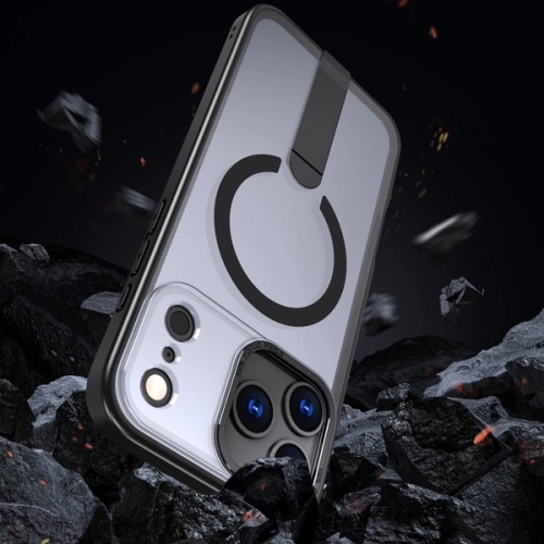 Etui Hybrid Armor X na Samsung Galaxy S25 FE z podstawką kompatybilne z MagSafe - czarne