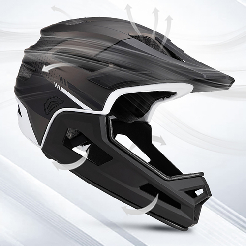 Kask rowerowy fullface Wozinsky z odpinanym daszkiem lekki 57-62 cm - czarny