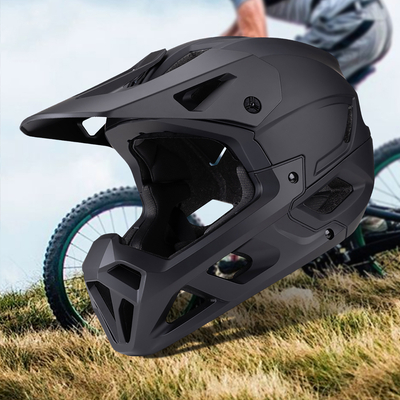 Kask rowerowy fullface Wozinsky z odpinanym daszkiem 57-59 cm - czarny