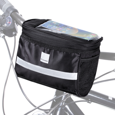Wozinsky torba rowerowa na kierownicę z etui na telefon 2 l czarny (WBB12BK)