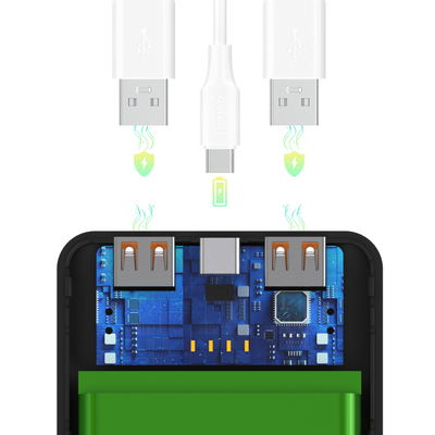 Powerbank Wozinsky Wpower WPBBK-3 10000 mAh 10 W 2x USB-A 2A - biały