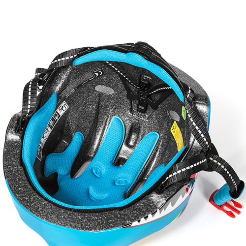 Kask rowerowy dziecięcy Wozinsky motyw smok lekki 50-54 cm - niebieski
