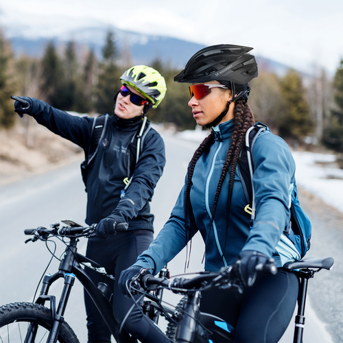 Kask rowerowy MTB Wozinsky z odpinanym daszkiem i tylną lampką USB 54-57 cm - czarny