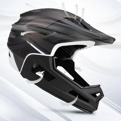 Kask rowerowy fullface Wozinsky z odpinanym daszkiem lekki 57-62 cm - czarny