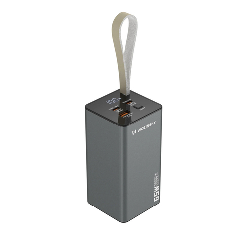 Powerbank Wozinsky K65+ 65W 30000mAh 2x USB-C, 1x USB-A 65W - szary
