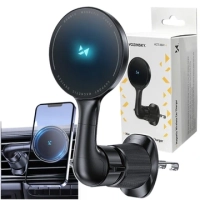 Uchwyt samochodowy Wozinsky WCT5-6S4Y z ładowarką indukcyjną Qi/MagSafe 15W na kratkę nawiewu  - czarny