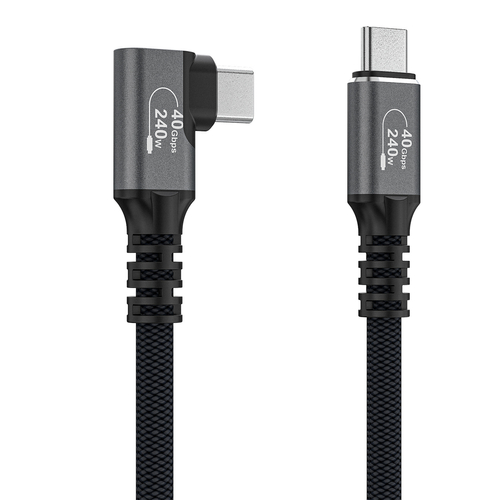 Kabel kątowy Wozinsky WPS3-UY41S USB-C Thunderbolt 4 240W 1m 4K - czarny