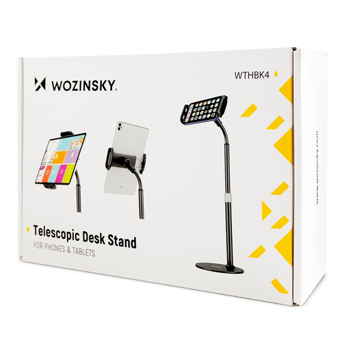 Wozinsky stojak na tablet i telefon na biurko czarny (WTHBK4)