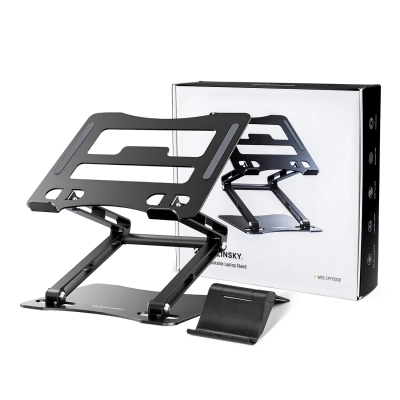 Podstawka pod laptopa, tablet Wozinsky WRS-CPY75DSB aluminiowa + Gratis! podstawka do smartfona - czarna