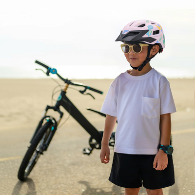 Kask rowerowy dziecięcy MTB Wozinsky z odpinanym daszkiem 52-56 cm - różowy