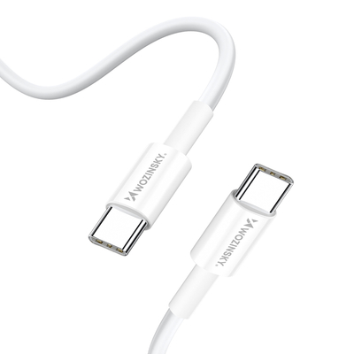Wozinsky ładowarka GaN 65W z portami USB-A 2xUSB-C z kablem USB-C 65W - biała