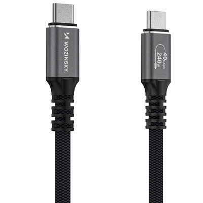 Kabel Wozinsky WPS-UY415S USB-C USB4 40Gb/s 240W 1,5m 4K - czarny
