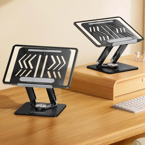 Podstawka pod laptopa, tablet Wozinsky WRS-CPY84SB 360 aluminiowa + Gratis! podstawka do smartfona - czarna