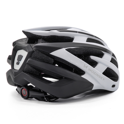 Kask rowerowy MTB Wozinsky z odpinanym daszkiem i tylną lampką USB 57-62 cm - czarno-biały