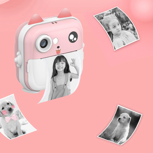 Mini drukarka termiczna dla dzieci Wozinsky WDT-02 aparat 48 MP Bluetooth - różowy