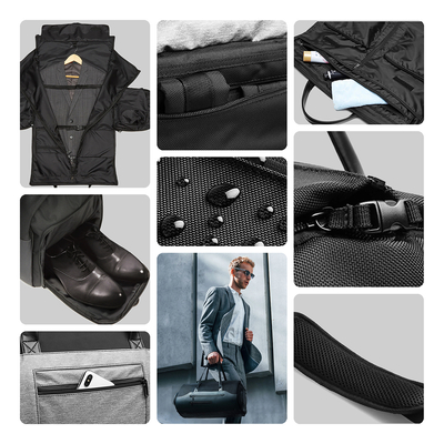 Torba podróżna Wozinsky Premium na garnitur z kieszenią na mokre rzeczy (45 l) - czarna