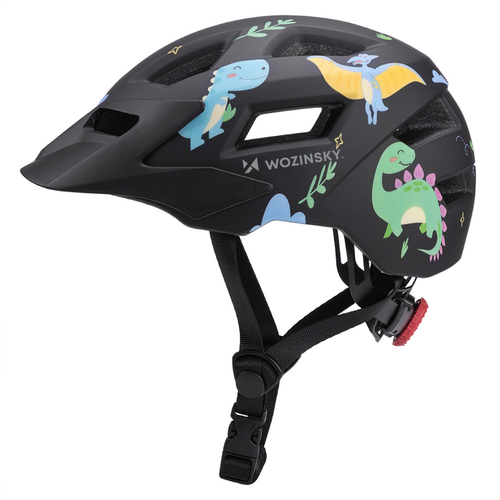 Kask rowerowy dziecięcy MTB Wozinsky z odpinanym daszkiem 52-56 cm - czarny