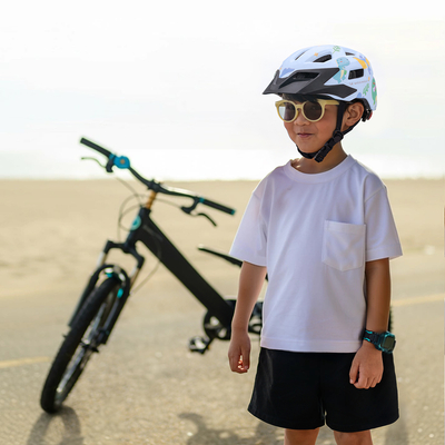 Kask rowerowy dziecięcy MTB Wozinsky z odpinanym daszkiem 52-56 cm - jasnoniebieski