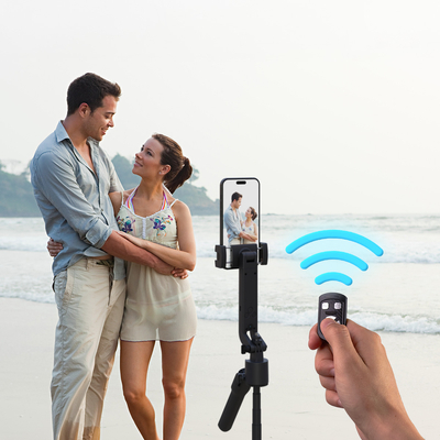 Premium selfie stick Wozinsky WST-360YS z funkcją statywu z automatycznym śledzeniem twarzy 360° AI sterowanie gestami - czarny