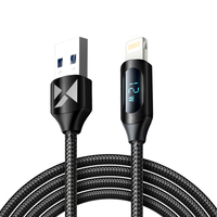 Kabel USB-A - Lightning Wozinsky WUALC2 z wyświetlaczem LED 2.4A 2m - czarny