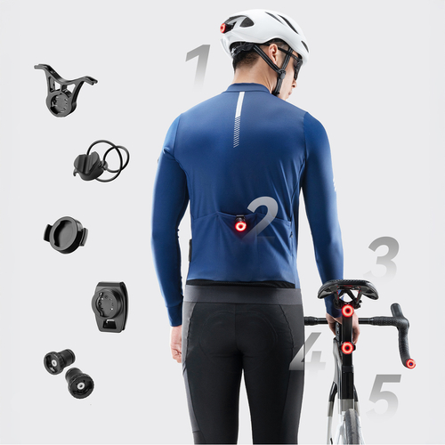 Lampka tylna Wozinsky WIS-02 wodoodporna inteligentna światło tylne 1 szt. - czarne