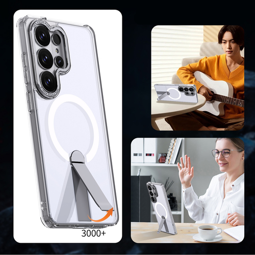 Etui Hybrid Armor X na Samsung Galaxy S26 Ultra z podstawką kompatybilne z MagSafe - przezroczyste