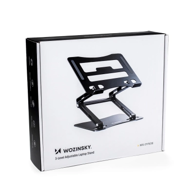 Podstawka pod laptopa, tablet Wozinsky WRS-CPY75DSB aluminiowa + Gratis! podstawka do smartfona - czarna