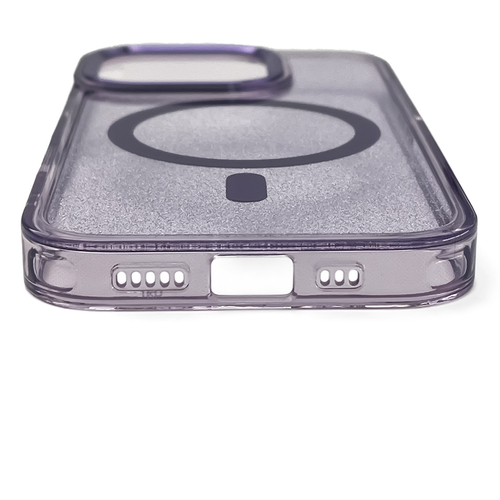 Etui Wozinsky Glitter Case MagSafe na Samsung Galaxy S24 FE - fioletowe z brokatem