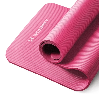 Mata do ćwiczeń Wozinsky NBR 0,9 cm 181x63 cm fitness joga niebieska (WNSP-PINK)
