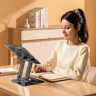Podstawka pod laptopa, tablet Wozinsky WRS-CPY84SB 360 aluminiowa + Gratis! podstawka do smartfona - czarna
