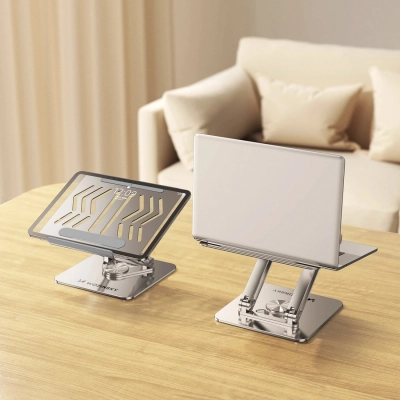 Podstawka pod laptopa, tablet Wozinsky WRS-CPY84SS aluminiowa + Gratis! podstawka do smartfona - srebrna