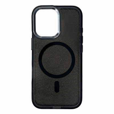 Etui Wozinsky Glitter Case z Mag Safe na Samsung Galaxy S25 - czarne z brokatem
