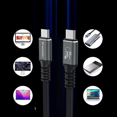 Kabel Wozinsky WPS-UY42S USB-C Thunderbolt 4 240W 2m 4K - czarny