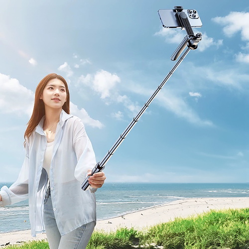 Wozinsky selfie stick WH181-Y1S teleskopowy statyw 1.75m ze stopu aluminium z uchwytem na telefon - czarny