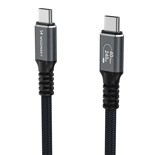 Kabel Wozinsky WPS-UY415S USB-C USB4 40Gb/s 240W 1,5m 4K - czarny