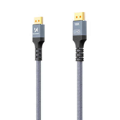 Kabel Wozinsky WPS-16AYL3S DisplayPort 2.1 Certyfikowany VESA 80 Gb/s 16K@60Hz 8K@120Hz 4K@240Hz HDR HDCP DSC 3m - czarny